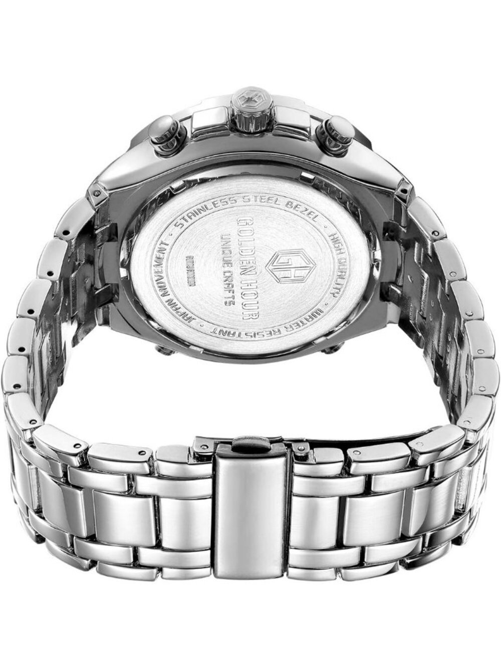Mens Silver Stainless Steel Analog Digital Outdoor Sport Waterproof Luxury Watch - Picture 6 of 6